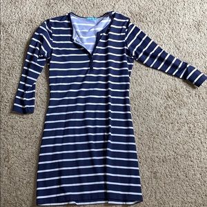 Navy and white stripe dress